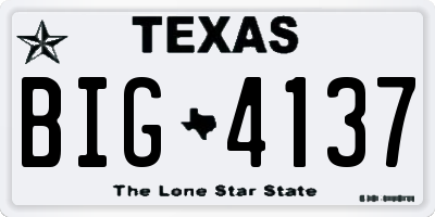 TX license plate BIG4137