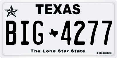TX license plate BIG4277