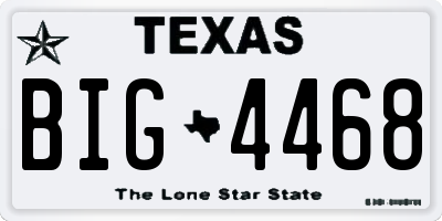 TX license plate BIG4468