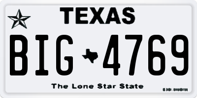 TX license plate BIG4769