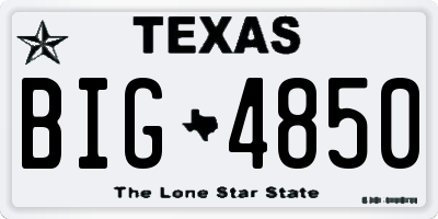 TX license plate BIG4850