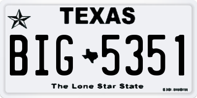 TX license plate BIG5351