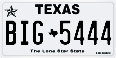TX license plate BIG5444