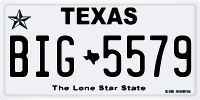 TX license plate BIG5579