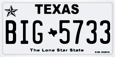 TX license plate BIG5733