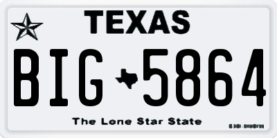 TX license plate BIG5864