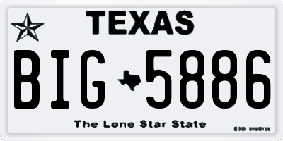 TX license plate BIG5886