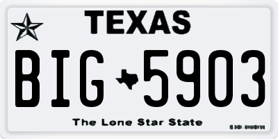 TX license plate BIG5903