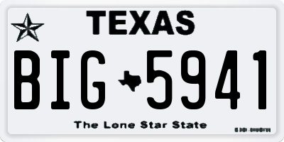 TX license plate BIG5941