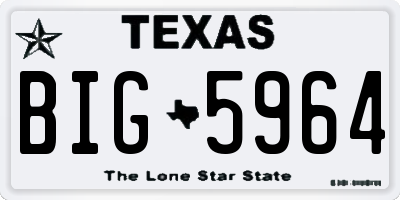 TX license plate BIG5964