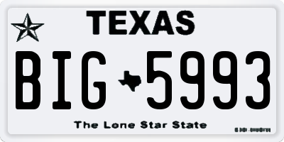TX license plate BIG5993