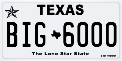 TX license plate BIG6000