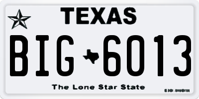 TX license plate BIG6013