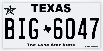 TX license plate BIG6047