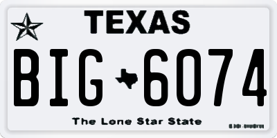 TX license plate BIG6074