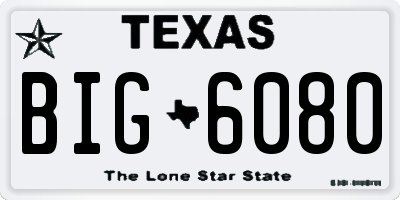 TX license plate BIG6080