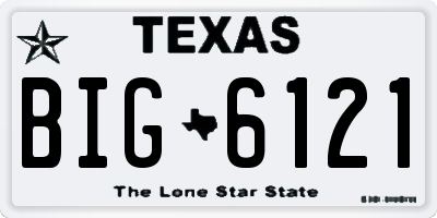 TX license plate BIG6121