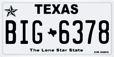 TX license plate BIG6378