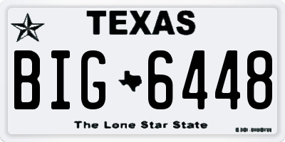 TX license plate BIG6448