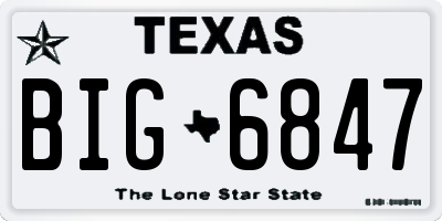 TX license plate BIG6847