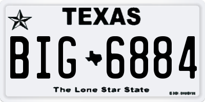 TX license plate BIG6884