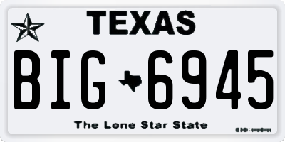 TX license plate BIG6945