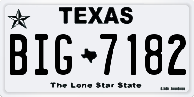 TX license plate BIG7182