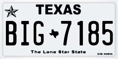 TX license plate BIG7185