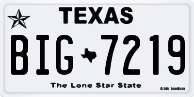 TX license plate BIG7219