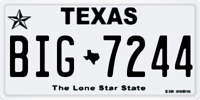 TX license plate BIG7244