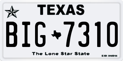 TX license plate BIG7310