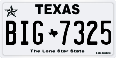 TX license plate BIG7325