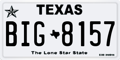 TX license plate BIG8157