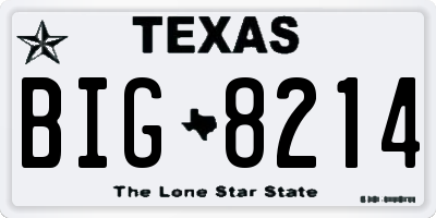TX license plate BIG8214