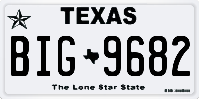 TX license plate BIG9682