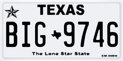 TX license plate BIG9746