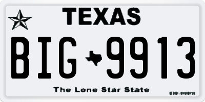 TX license plate BIG9913