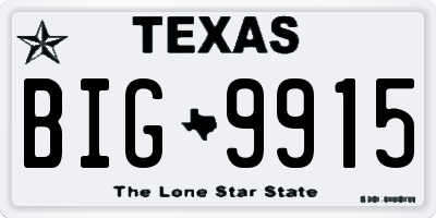 TX license plate BIG9915