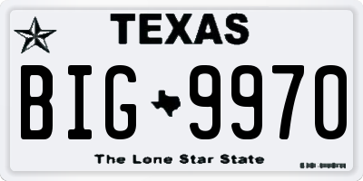 TX license plate BIG9970