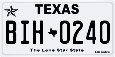 TX license plate BIH0240