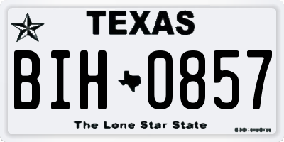 TX license plate BIH0857