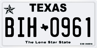 TX license plate BIH0961