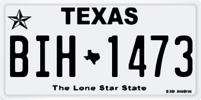 TX license plate BIH1473