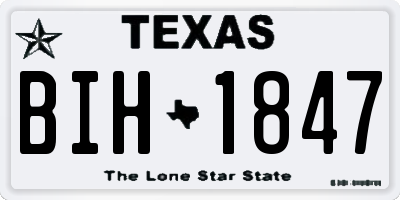 TX license plate BIH1847