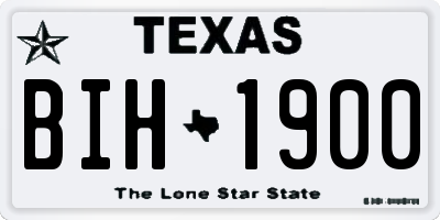 TX license plate BIH1900
