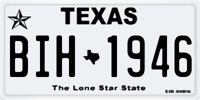 TX license plate BIH1946