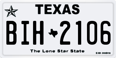 TX license plate BIH2106