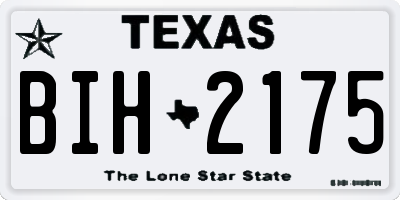 TX license plate BIH2175