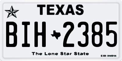 TX license plate BIH2385