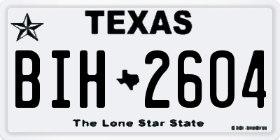 TX license plate BIH2604